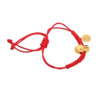 Abaodam Pulsera de Cuerda Roja Ajustable para Mujer Diseño del Año Serpiente, Aleación de Zinc y Poliéster, Pulsera de Hilo Hecha a Mano, Símbolo Chino de Buena Suerte para Fiesta y Uso