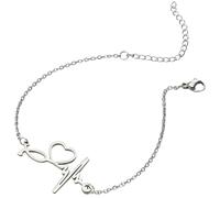 Abaodam Pulsera de Latidos Corazón Ajustable para Mujer Diseño Geométrico Minimalista Acero Regalo para Cumpleaños Novia y San Valentín