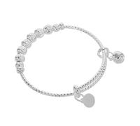 Abaodam Pulsera Infantil de Plata con Campana Ajustable para Niña Niña Brazalete de Cuentas para Recién Nacido Accesorio de Joyería para Celebraciones y Regalos de Shower
