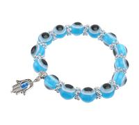 Abaodam Pulsera Retro del Mal de Ojo Cuentas Turcas y Mano de Fátima Pulsera de Mano para Mujer Azul Amuleto de Protección y Estilo Vintage para Uso Diario