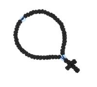 Abaodam Pulsera Tejida Oración Cruz Negra Joyería Decorativa Ligera y Resistente Pulsera Religiosa Unisex Adecuado para Uso Diario y Simbolizar la Fe