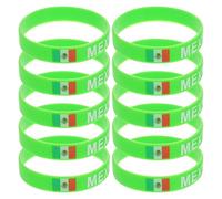 Abaodam Pulseras de Silicona para Fútbol 10 Piezas Diseño de Bandera de México, Deportivas, Resistentes al Agua y Sudor, Ideales para Eventos Deportivos y Celebraciones Copa 2026