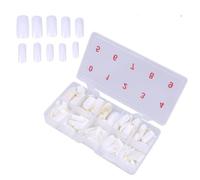Abaodam Puntas de Uñas Acrílicas de Color Blanco Abs 500 Piezas con Caja, 10 Tamaños Diferentes para Manicura DIY en Casa o Fiestas, Cobertura Completa y Pre Numeradas