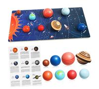 Abaodam Puzzle de Planetas de Madera para Modelo Educativo del Sistema Solar Resistente Fácil de Montar y Guardar Juguete Didáctico de Espacio para Niñas