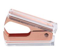 Abaodam Quitagrapas de Acrílico Transparente Pequeño Extractor de Grapas para Material de Oficina, Uso en Hogar y Estudiantes, Quitagrapas Portátil Acabado Oro Rosa
