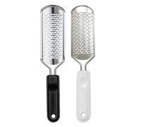 Abaodam Raspador de Pies de Acero Inoxidable para Quitar Durezas, Lima Doble Cara Resistente a Caídas, Herramienta Profesional para Pedicura, 2 Piezas en Bolsa