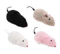 Abaodam Ratones de Juguete con Diseño Realista, Material de Peluche Plástico 4 Piezas de Cuerda Adecuado para Juegos Interactivos para Mascotas y Fiestas de Broma con Perros y Gatos