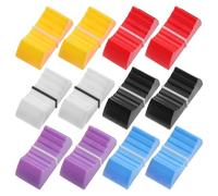Abaodam Reemplazo De Tapas De Tirador De Fader 12 Piezas Perillas Para Deslizador De Mezclador Potenciómetro Tapas De Botón Deslizante Color Negro