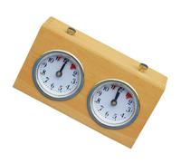 Abaodam Reloj de Ajedrez Mecánico de Madera Portátil Dispositivo de Cronometraje Analógico para Partidas de Ajedrez y Juegos de Mesa Cronómetro de Carreras Preciso para Competición