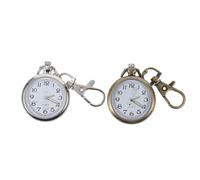 Abaodam Reloj de Bolsillo para Enfermería Pequeño Llavero de Reloj de Cuarzo Colgante de Aleación Acero Blanco y Verde Antiguo Resistente y Vintage Adecuado para Personal Médico y