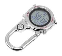 Abaodam Reloj de Bolsillo Unisex Luminoso Metálico Multifunción Clip para Senderismo y Camping al Aire Libre Color Rojo