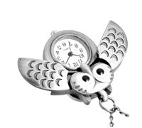 Abaodam Reloj de Bolsillo Vintage Diseño de Búho y Media Luna Color Plateado 1 Unidad Reloj Creativo y Decorativo para Obsequio y Uso Diario