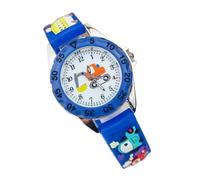 Abaodam Reloj de Pulsera Infantil de Silicona Azul Diseño de Excavadora, Fácil de Usar Mecanismo de Cuarzo para Que los Niños Aprendan la Hora