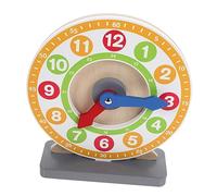 Abaodam Reloj Educativo de Madera para Analógico Resistente y Juguete Didáctico para Aprender la Hora y Conceptos Matemáticos Preescolar