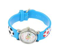 Abaodam Reloj Infantil de Fútbol Diseño de Dibujos Animados 3D, Esfera de Balón Azul, Fácil de Interpretar, Adecuado para Aprender el Tiempo en Fiestas y Cumpleaños