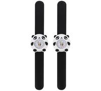 Abaodam Reloj Infantil Flexible de Silicona Diseño de Panda Resistente al Agua 2 Unidades Estudiantes Adecuado para Aprender a Leer la Hora