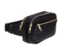 Abaodam Riñonera para Mujer Multifunción Negra de Nylon, Bolsa de Cintura Deportiva, Ligera y Cómoda, Adecuado para Correr, Senderismo, Ciclismo y Viajes al Aire Libre