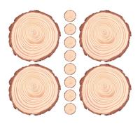Abaodam Rodajas de Madera Natural sin Terminar 12 Piezas 7-8 Cm Diámetro 0,5 Cm Grosor para Manualidades Decoración Bricolaje Navidad Bodas Fiestas