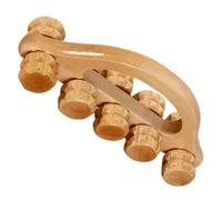 Abaodam Rodillo de Masaje de Madera Portátil 10 Ruedas 18X55X7 CM Masajeador de Espalda de Mano para Aliviar Fatiga Muscular y Mejorar Circulación Sanguínea en Bienestar y Relajación