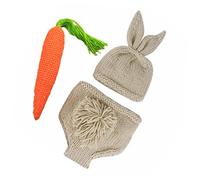 Abaodam Ropa De Fotografía Infantil Conjunto De Gorro y Pantalón De Ganchillo para Recién Nacido Disfraz De Conejo para Fotos De Pascua