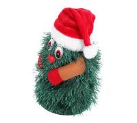 Abaodam Rotating Electric Christmas Tree Plush Toy Mini Xmas Tree Silent Holiday Decoration For Indoor Family Fun Not Include Battery