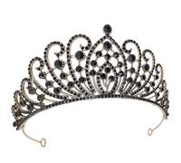 Abaodam Se de Aleación No Barroca de Novia de Zinc Rhinestones, Elegante y Resistente para Diseño Negro Que ni Desvanece Adecuado Boda y