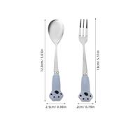 Abaodam Set de 12 Utensilios para Alimentación de Mascotas Cuchara y Tenedor de Acero Inoxidable Mango Largo Adecuado para Comida Húmeda y Seca de Perros y Gatos Casa y