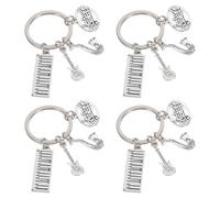 Abaodam Set de 4 Llaveros Musicales de Aleación de Zinc con Diseño Artístico y Colgantes Decorativos para Amantes Música en Ocasiones Obsequios y Aula