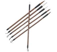 Abaodam Set de 6 Pinceles para Caligrafía de Pelo de Comadreja y Oveja, Tamaño Grande, Mediano y Pequeño, para Estudiantes y Principiantes, Plumas de Pincel Portátiles para Pintura,