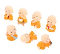Abaodam Set de 7 Piezas de Figuras de Monje de Resina Estilo Chino, Decoración para Mesa y Souvenir, Adecuado para Interiores y Exteriores Varios Estilos