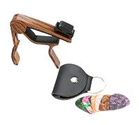 Abaodam Set de Accesorios para Guitarra Capo de Aleación de Aluminio y Púas en Bolsa de Cuero, Fácil de Operar y Ajustar el Tono, Adecuado para Guitarristas y Ukulele