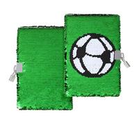 Abaodam Soccer Diary with Lock for Boys And Girls, Reversible Sequin Journal for Kids, Football Notebook with Key, Secret Locked Diary for Writing Drawing