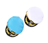 Abaodam Sombrero de Capitán Náutico para Adultos 2 Piezas Blanco y Azul Gorro de Marinero Ajustable para Disfraces de Cosplay Fiestas Temáticas Náuticas y Eventos Marinos