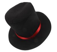 Abaodam Sombrero de Muñeco Invernal Navideño Negro Cinta Roja, Diseño Exclusivo de Navidad, Suave y Cómodo para Salidas de Invierno y Vestuario Festivo