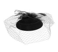 Abaodam Sombrero Pastillero Con Velo Negro Tocado Retro Para Mujer Fiesta Boda Cocktail Accesorios Pelo Tamaño Único