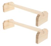 Abaodam Soporte de Madera Natural para Loros y Aves, Puesto de Pollitos y Gallinas 2 Piezas, Perchero Resistente para Jaula, Juguete para Entrenamiento y Ejercicio de Mascotas
