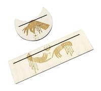 Abaodam Soporte de Madera para Cartas del Tarot Diseño de Luna, Soporte Rectangular Compacto para Altar, Herramienta de Adivinación y Exhibidor para Rituales Wiccanos