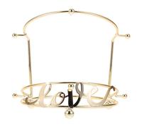 Abaodam Soporte para Accesorios Cabello de Metal Dorado Diseño Elegante, Organizador de 2 Niveles Doble Gancho para Boda y Estudio