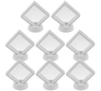 Abaodam Soporte para Monedas Coleccionables 8 Unidades Marco Flotante 3D 7x7x2 Cm sin Base Base Circular, Vitrina Transparente Abs y PE para Exhibición de Medallas y Objetos