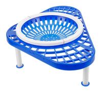 Abaodam Soporte para Nido de Ave Triangular para Jaula, Plástico Azul | Base Estable para Cuenco de Nido, Fondo Liso, Instalación Sencilla, Uso en Aves y Pájaros Pequeños