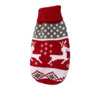 Abaodam Suéter de Calabaza Navideña para Perro y Gato Suéter de Punto Estampado de Reno Chaleco Cálido para Cachorro de Navidad Ropa Abrigada para Mascotas Fiesta Familiar