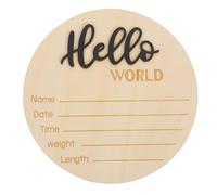 Abaodam Tablón de Anuncios de Nacimiento para Recién Nacido Letrero de Madera Redondo Accesorio de Fotografía para Hospital Letrero de Bienvenida para Bebe