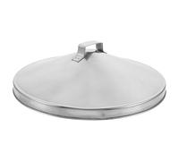 Abaodam Tapa de Pozo de Fuego Redonda de Acero Inoxidable, 28 CM | Cubierta Abombada Color Plata, Protección contra Lluvia y Respuesta Rápida, para Chimeneas y Gas Natural