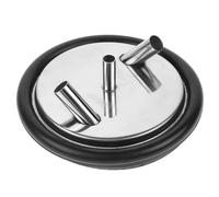 Abaodam Tapa Reutilizable de Cubo de Ordeño de Metal Inoxidable 3 Bocas y Junta, Tapa de Repuesto Pequeña para Máquina de Ordeño, Accesorio para Manejo de Suministros en Granja