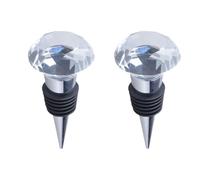 Abaodam Tapones de Vino de Sellador de Botellas de Metal y Silicona Diseño Diamante Dorado para Mantener Vino Pack de 2 Unidades en y Cenas