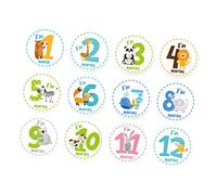 Abaodam Tarjetas de Milla de 12 Meses Pegatinas para El Mes del Anuncio del Bebé Nuevas Decoraciones para La Decoración de La Pared de La del Bebé