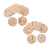 Abaodam Tarjetas Digitales De Madera Diseño De Animales para Marcar Logros Mensuales del Crecimiento Registro De Avances del Primer Año