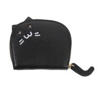 Abaodam Tarjetero Pequeño para Mujer Forma de Gato Monedero Multicompartimento Negro Cremallera Cartera Organizadora para Tarjetas y Monedas Accesorio de Viaje Compacto y Seguro