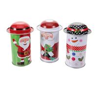 Abaodam Tarros Metálicos para Dulces Navideños 3 Piezas para Guardar y Galletas, Ideales para Ambientación en Tiendas y Fiestas Temáticas Varios estilos
