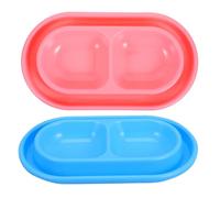 Abaodam Tazón Doble Adecuado para Perros Pequeños para Comida y Agua Diseño Antimoscas y Barrera de Agua, Material PP, Estructura Compartimentos Separados para Mascotas y Gatos en Casa
